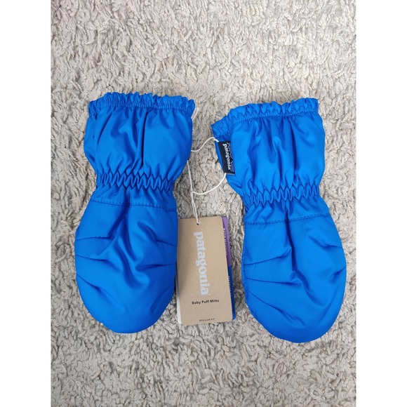 Patagonia Other - (V) New Patagonia baby puffy mittens winter warm blue water resistant sz 6M